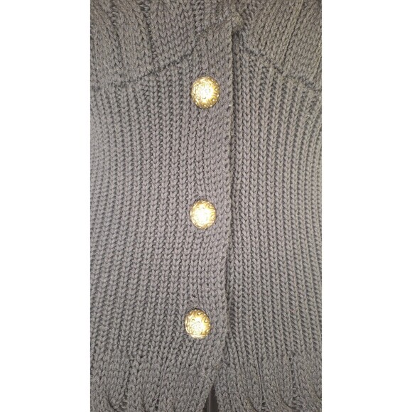 Vtg AFTER THE RAIN Cable Knit Sweater Dress Duster Sz M Button Up Whimsygoth - Picture 10 of 12